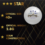 PPong Gold Edition Table Tennis Racket Two Paddle Ping Pong Bat + 3 Balls + Net & Cover Case