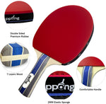 PPong Gold Edition Table Tennis Racket Two Paddle Ping Pong Bat + 3 Balls + Net & Cover Case